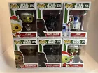 (6) Star Wars Funko Pop Christmas Darth Vader Chase Yoda C-3PO R2-D2 Chewbacca