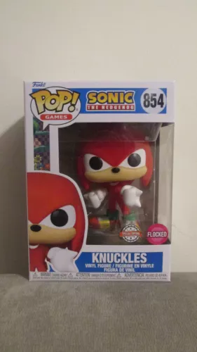 #854 • KNUCKLES • Flocked  (SPECIAL EDITION) Funko Pop + Protector