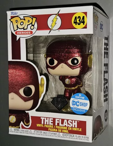 DAMAGED Funko Pop The Flash #434 DC Shop Exclusive Diamond Glitter