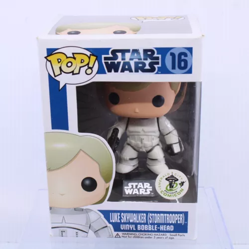 F2 Funko Pop Star Wars LUKE SKYWALKER Stormtrooper ECCC Blue Box Vinyl Figure 16