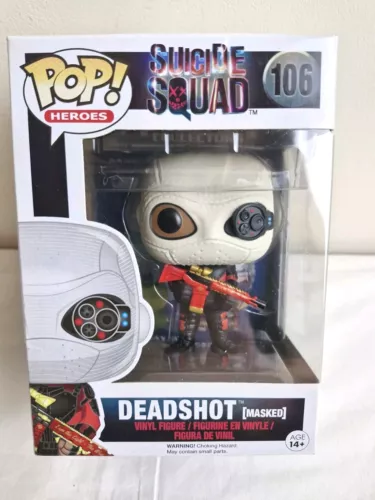 Funko Pop 106 Heroes Deadshot (Masked) Vinyl Action Figure Suicide Squad Boxed.