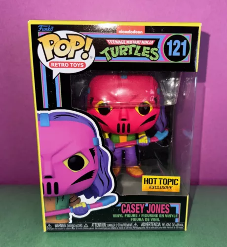 Funko Pop! #121 BlackLight TMNT Casey Jones +Protector NEW