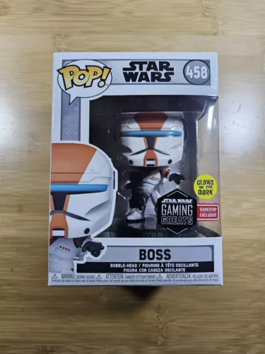 Funko POP! #458 Star Wars Republic Commando Boss (GITD) GameStop Ex + Protector