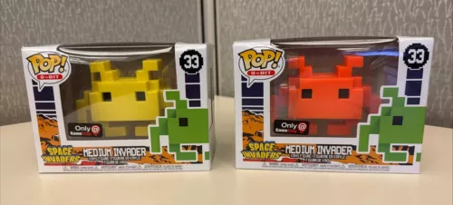 Funko Pop! 8-Bit Space Invaders Medium Invader  Orange AND Yellow! Wow ! Rare!