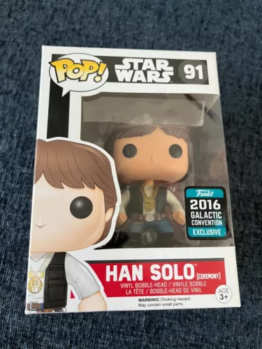 Funko Pop - #91 Han Solo Ceremony 2016 Galactic Con Shared Star Wars - New