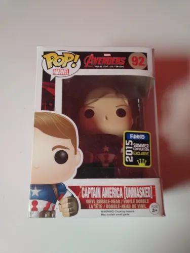 Funko Pop! #92 Captain America Unmasked SDCC Exclusive Avengers Age Of Ultron