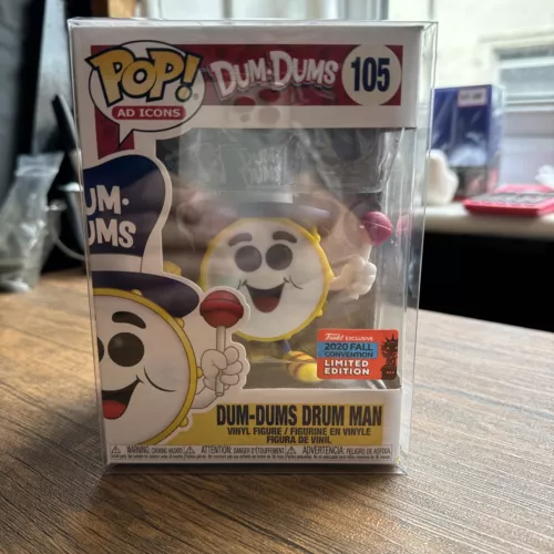 Funko Pop! Ad Icons Dum-Dums Drum Man #105 2020 Fall Convention In Protector