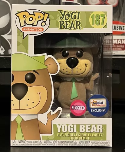 FUNKO POP! ANIMATION: #187 YOGI BEAR FLOCKED GEMINI COLLECTIBLES EXCL• SEE DESC