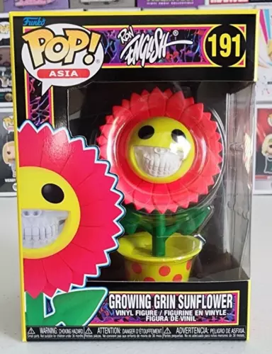 Funko Pop! Asia Ron English #191 Growing Grin Sunflower Blacklight/Future City