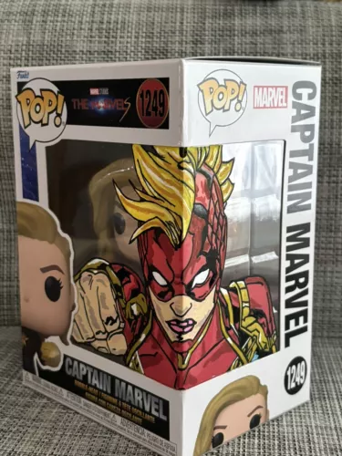 Funko Pop Captain Marvel 1249 The Marvels Custom Artwork COA protector