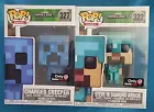 Funko POP! Charged Creeper #327/ Steve in Diamond Armor-Minecraft- Gamestop Excl