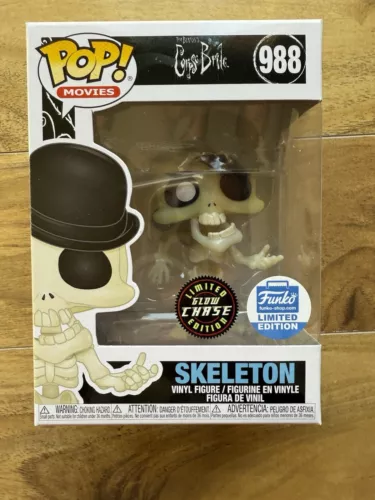 Funko Pop! Corpse Bride Skeleton Glow in the Dark GITD Chase #988 w/ Protector