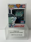 Funko Pop! DC Super Heroes #419 Superman (Blue) 2021 Fall Convention W/Protector