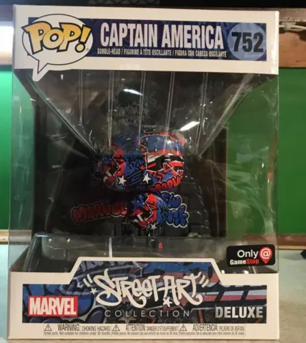 Funko POP! Deluxe Marvel Street Art Captain America GameStop 752