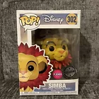 Funko Pop Disney Lion King Simba With Leaf Mane Flocked Entertainment Exc #302