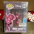 Funko Pop Disney Minnie Mouse #23 Amazon Exclusive Pink Art Series In Protector