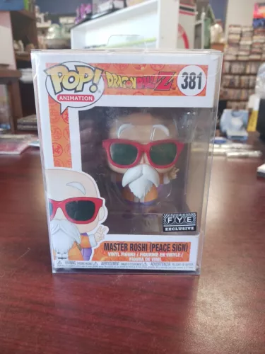 Funko Pop Dragon Ball Z Master Roshi Peace Sign F.Y.E Exclusive #381 w/Protector