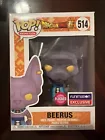 Funko Pop Dragonball Flocked Beerus 514 Funimation Exclusive Vaulted RARE