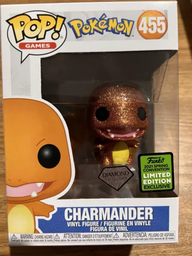 Funko Pop! Games Pokemon Charmander Diamond Limited Edition #455 With Protector