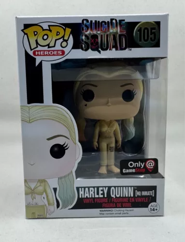 Funko Pop Heroes 105 Suicide Squad Harley Quinn [HQ Inmate] Gamestop Exclusive