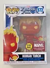 FUNKO Pop HUMAN TORCH FANTASTIC FOUR #572 MARVEL COLLECTORS CORPS GLOW IN DARK