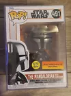 Funko Pop! Mandalorian with Darksaber #491 GITD Star Wars Figure Box Warehouse