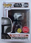 Funko Pop! Mandalorian With Darksaber GLOW Gamestop Exclusive #604 W/ Protector