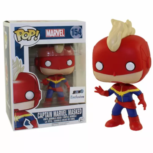 Funko POP! MARVEL 154 CAPTAIN MARVEL MASKED! GTS EXCLUSIVE!  VAULTED! BNIB!