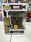 Funko Pop! Marvel 540 Groot (Gamer) CHASE GameStop Exclusive W/Protector