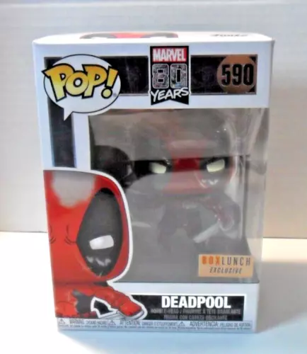 Funko POP! Marvel 80th: First Appearance Deadpool Damaged/Metallic Box #590 Excl