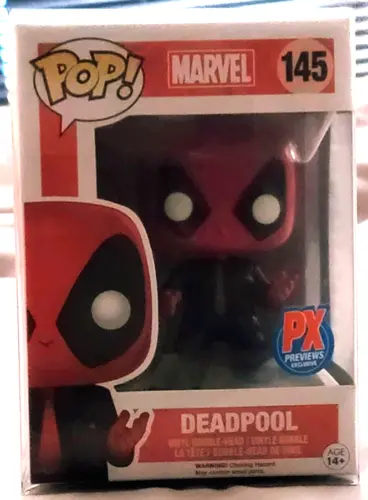 Funko Pop! Marvel - Black Suit Deadpool #145 Previews Excl. - New, In Protector