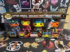 Funko Pop Marvel Captain America Iron Man Thor Doctor Strange 4 Pack Black Light