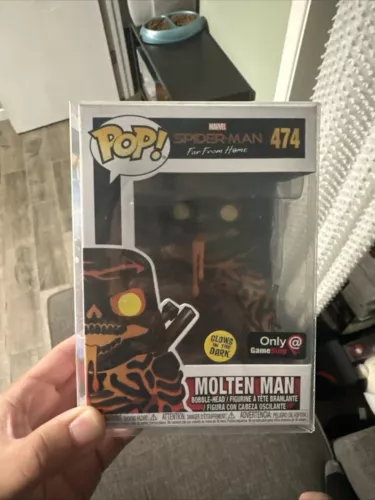 Funko POP! Marvel Spider-Man: Far From Home Molten Man Glow #474 EXCELLENT BOX