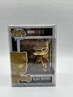 Funko Pop Marvel Studios Gold Chrome Black Panther #383 W/Protector