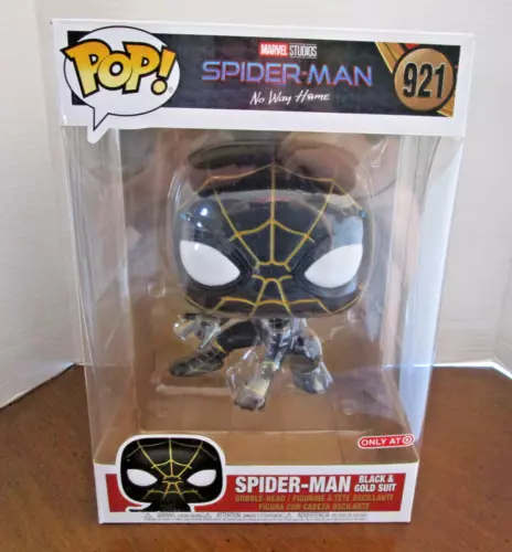 Funko Pop! Marvel Studios Spider-Man No Way Home Black And Gold Suit 10” #921