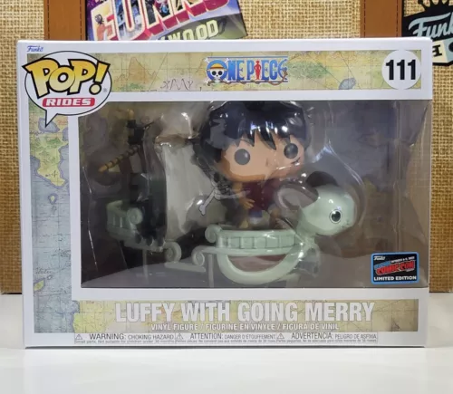 FUNKO POP ONE PIECE LUFFY WITH GOING MERRY 111 NYCC EXCLUSIVE OFFICIAL  STICKER