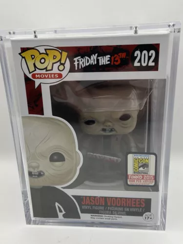 Funko POP! RARE Jason Voorhees (unmasked) #202 Official SDCC 2015 + Hard Case!