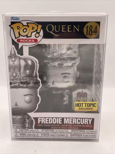 Funko POP Rocks Freddie Mercury King Platinum w/ Pin Queen Figure #184 Exclusive