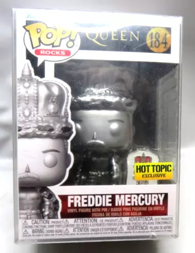 Funko POP Rocks Freddie Mercury King Platinum w/ Pin Queen Figure #184 Exclusive