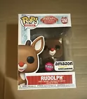 Funko POP! Rudolph The Red-Nosed Reindeer Flocked #1260 Amazon Ex W/ Protector