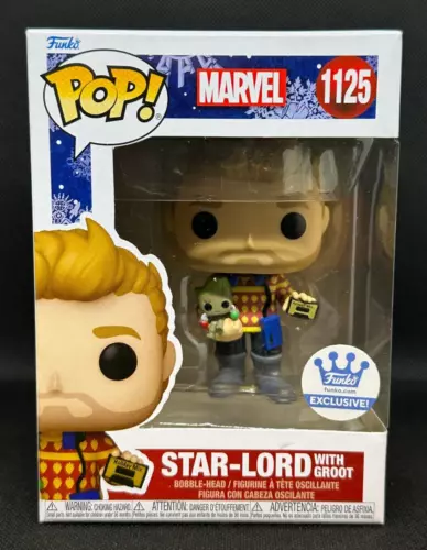 Funko Pop Star-Lord With Groot 1125 Marvel Funko Shop Exclusive Holiday Figure