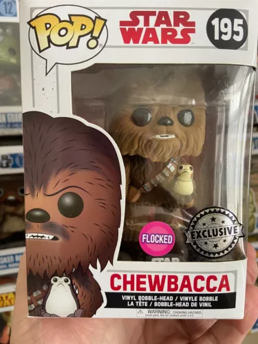 Funko Pop! Star Wars #195 Chewbacca with Porg Flocked Exclusive The Last Jedi