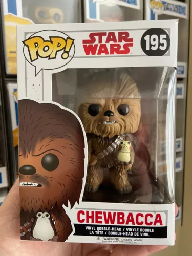 Funko Pop! Star Wars #195 Chewbacca with Porg The Last Jedi VGC Vinyl Bobblehead