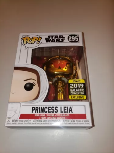 Funko Pop Star Wars #295 - Princess Leia Gold Chrome 2019 Galactic Convention