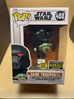 Funko Pop Star Wars Dark Trooper w/ Grogu Glow in Dark EE Exclusive 488 FRRE S&H