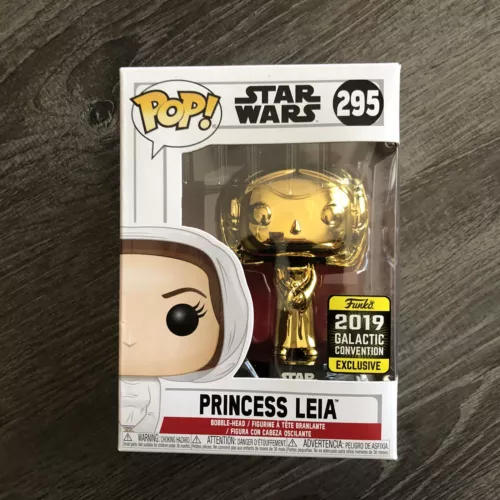 Funko Pop Star Wars Galactic Convention Exclusive Princess Leia Gold Chrome #295