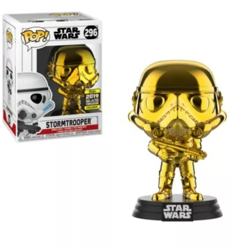 Funko pop!!. Star Wars Gold Chrome STORMTROOPER #296.