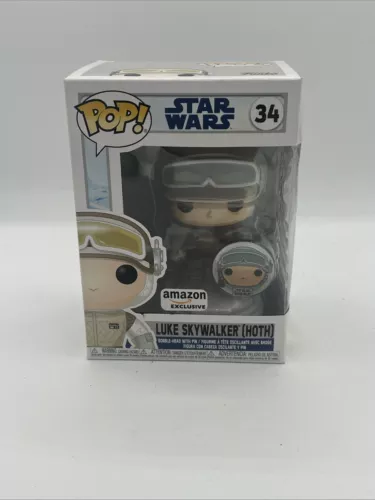 Funko Pop Star Wars Luke Skywalker Hoth with Pin #34 Amazon Exclusive