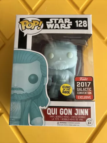 Funko Pop! Star Wars Qui Gon Jinn 128 Holographic Exclusive Convention 2017