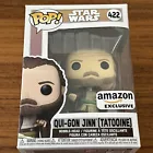 Funko Pop Star Wars Qui-Gon Jinn Tatooine #422 Amazon Exclusive with Protector